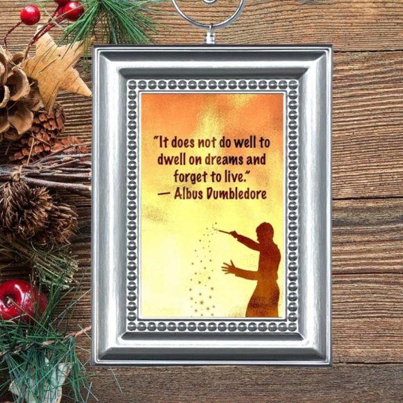 Harry Potter Albus Dumbledore Quote IT DOES NOT‎ DO WELL Christmas Tree Ornament - Picture 1 of 2